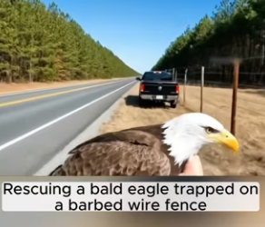 Q2612006 Rescuing bald eagle trapped on bared wire fence (Part 2)
