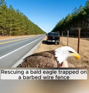 Q2612006 Rescuing bald eagle trapped on bared wire fence (Part 2)