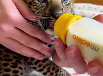 F0402012 kind couple adopted baby leopard (Part 2)