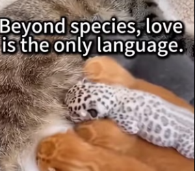 F2602013 Cat Adopts an Orphaned Snow Leopard, Spreading Healing Through Love (Part 2)