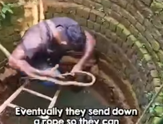 I0102003 Brave man saves wild fox well (Part 2)