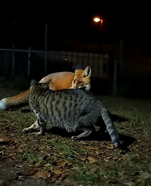 E1603011 A Silent Night Rescue — When a Cat Stood Against a Fox to Save a Baby Rabbit (Part 2)