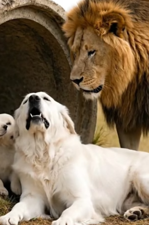 Predator to Protector Lion Saves Puppy (Part 2)