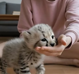 V2404001 spotted tiny cheetah cub, adopted it, then…(Part 2)