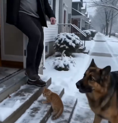 F1203009 The clever German Shepherd found a home for the little kittens (Part 2)