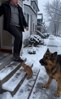 F1203009 The clever German Shepherd found a home for the little kittens (Part 2)