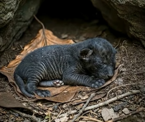 V2504009 Man saved lost black panther cub fron snake then (Part 2)