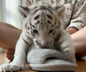 V2905016 newborn white tiger followed family who adopte (Part 2)
