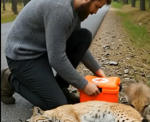 V2905015 A kind man found a sick Lynx on the Roadside. He didn’t walk away (Part 2)