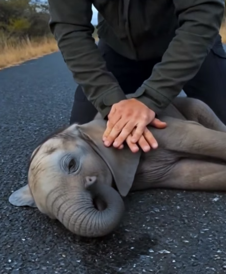 F0704010 A Grieving Elephant Held Her Lifeless Baby Up For Help (Part 2)