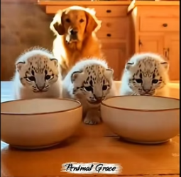 T0605015 Three Tiny White Snow Cub Came Through My Dog Door One Morning (Part 2)