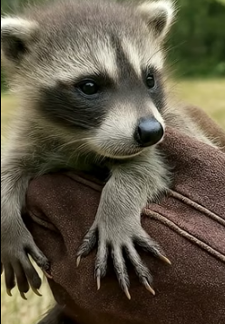 V1105002 Kind man rescued tiny raccoon baby, took it home (Part 2)