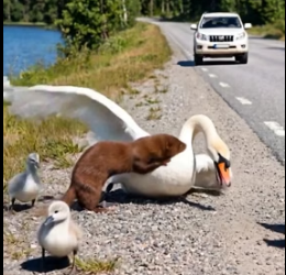 Y1105011 mother swan was cornered on roadside, bitten harassed by_part2