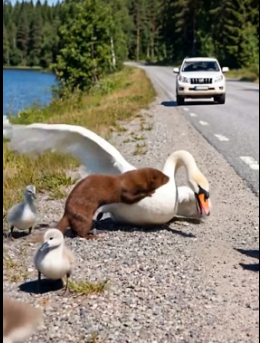 Y1105011 mother swan was cornered on roadside, bitten harassed by_part2
