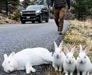 A0205017 An injured mother rabbit by the roadside— a kind-hearted man saved her rabbit family (Part 2)