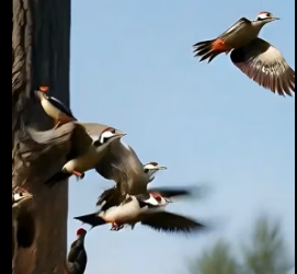 A1505013 Brave Woodpecker Rescues Mother Rabbit From Red Fox (Part 2)