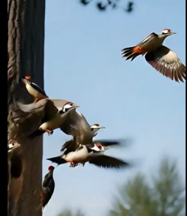 A1505013 Brave Woodpecker Rescues Mother Rabbit From Red Fox (Part 2)