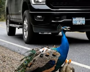 A0205007 Rescuing a mother peahen under insect attack — two chicks cry for help by the roadside (Part 2)