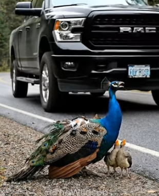 A0205007 Rescuing a mother peahen under insect attack — two chicks cry for help by the roadside (Part 2)