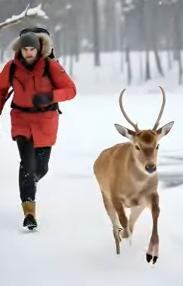 A1805004 Desperate Mother Deer Finds Help to Save Her baby🦌❄️ (Part 2)