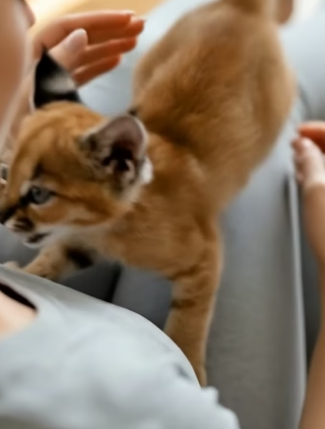 V0205001 I found this baby caracal in a pile of firewood. Now she’s part of my family (Part 2)