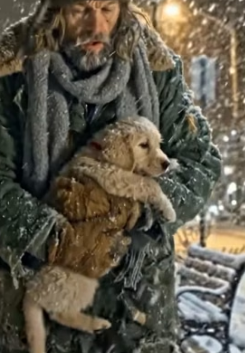 Y1805014 Kind Homeless Man Rescues Abandoned Puppy in Freezing Snow (Part 2)