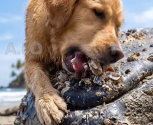 H2405005 A pack of dogs wanders onto a deserted beach and discovers a massive whale stranded on the shore (Part 2)