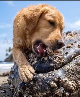 H2405005 A pack of dogs wanders onto a deserted beach and discovers a massive whale stranded on the shore (Part 2)