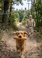 Y2605007 A dog rushes in and snatches a piece of bread from an old man sitting by the roadside. The dog then (Part 2)