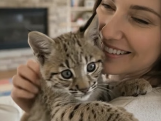 V0405005 Abandoned bobcat kitten followed a woman, she adopted it and then..(Part 2)
