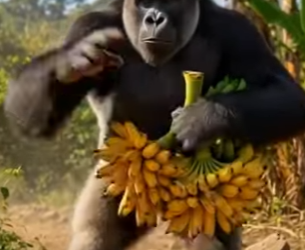 Y1106011 Gorilla Saved The Fox From Leopard (Part 2)