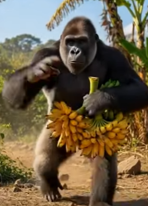 Y1106011 Gorilla Saved The Fox From Leopard (Part 2)