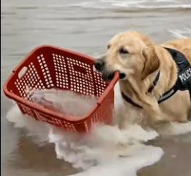 P0506009 Golden Retriever Rescues a Mother Wolf and Her Pups from Floodwaters (Part 2)